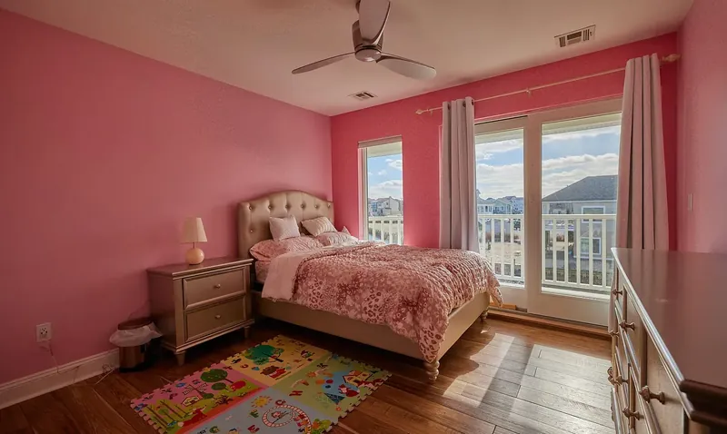Sixth bedroom, set up for kids, with bay views